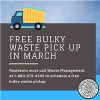 March, Free Bulky Waste Pick Up Month